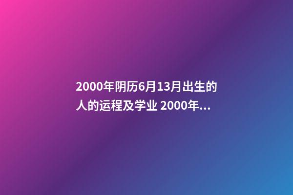 2000年阴历6月13月出生的人的运程及学业 2000年农历6月13日凌晨出生 男 什么命-第1张-观点-玄机派